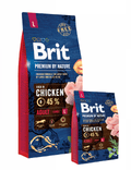 Суха храна за кучета BRIT PREMIUM ADULT L BY NATURE [ НОВА, ПОДОБРЕНА ФОРМУЛА ] с 45% прясно пилешко месо 15 кг.